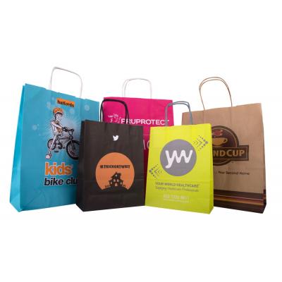 Image of Promotional printed twisted paper Handle Carrier Bag