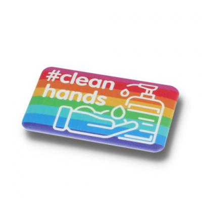 Image of CLEAN HANDS DBASE BADGE - 70MM RECTANGULAR