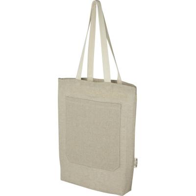 Image of Pheebs 150 g/m² recycled cotton tote bag with front pocket 9L