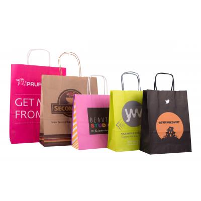 Image of Promotional printed twisted paper Handle Carrier Bag