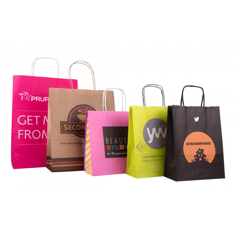 Image of Promotional printed twisted paper Handle Carrier Bag